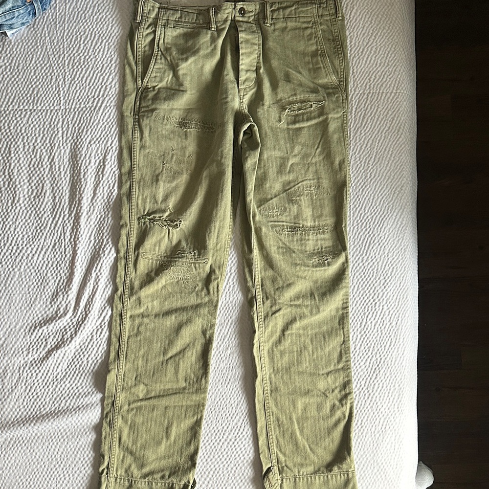 Polo Ralph Lauren Men's Olive Distressed Field Pants
